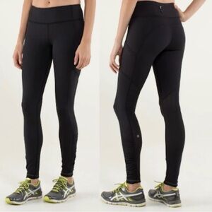 Lululemon Black Ruched Ankle Speed Tight Leggings Size 4